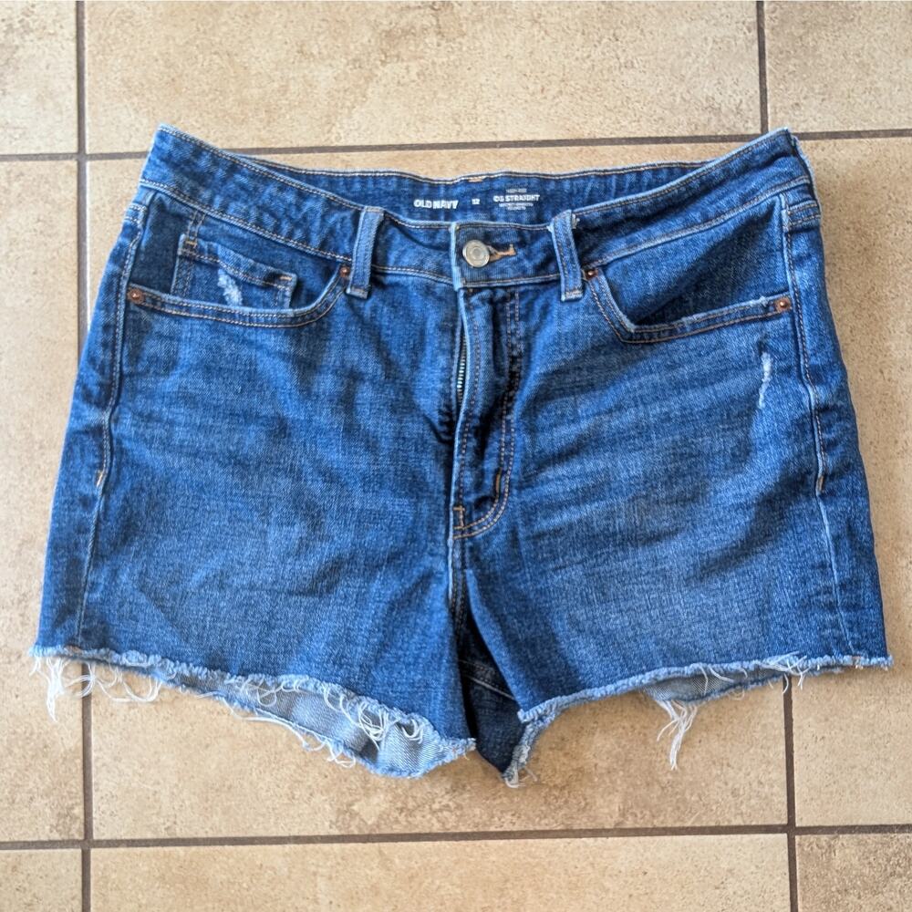 Old Navy OG Straight Jean Shorts - 12 - Dark Wash